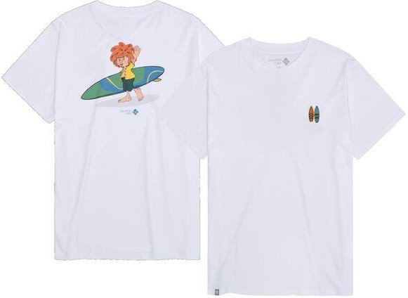 Bavarian Caps Herren T-Shirt Pumuckl Surft - Weiß