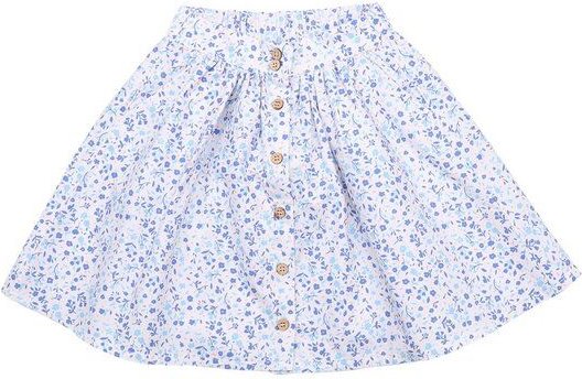 Cotokids Kinder Rock – Weiß mit blauem Blumenmuster, elastischer Bund, leicht & bequem, vielseitig kombinierbar | Walkid...