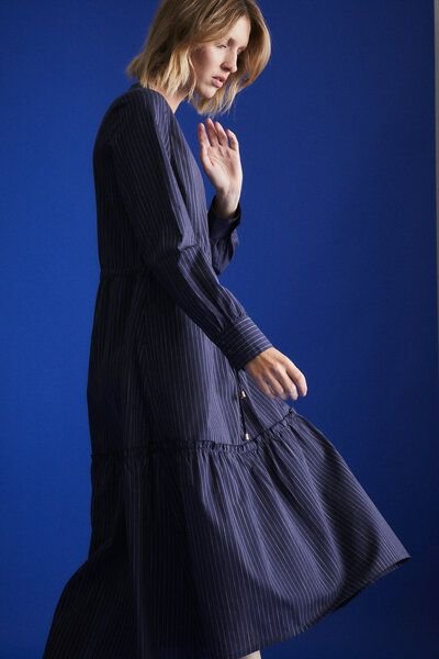 LANIUS Streifenkleid mit Volant aus Bio-Baumwolle