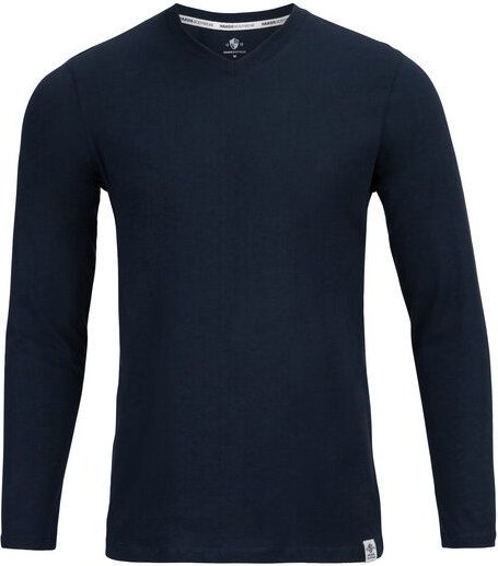 HAASIS BODYWEAR Herren Shirt mit v-neck; Langarm, Single Jersey, Bio Baumwolle