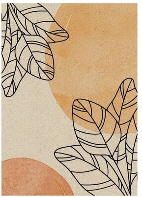 matabooks® Minimalistische A6 Postkarte mit Pflanzenmotiv aus nachhaltigem Graspapier