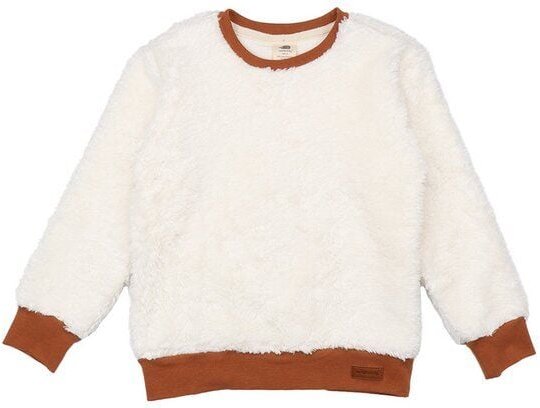 Baby Sweatshirt GOTS zertifiziert – Creme mit Kontrastbündchen, weich & warm | von Walkiddy