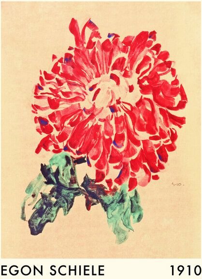 Photocircle Poster / Leinwandbild - Egon Schiele: Rote Chrysantheme (1910)