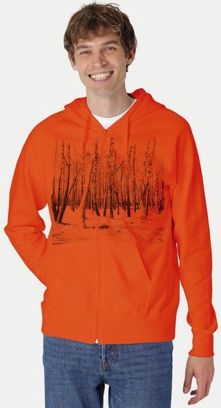 Peaces.bio - handbedruckte Biomode Herren Zip-Hoodie Woodland