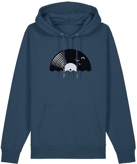 ilovemixtapes Unisex Hoodie „Vinyl Sun“ aus 100 % Bio-Baumwolle – Fair produziert mit Schallplatten-Motiv