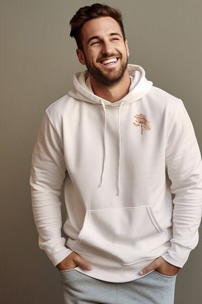 Kultgut Tree in echter Woodoptik/ Biofair - Kapuzenpullover - Innen flauschig & gemütlich