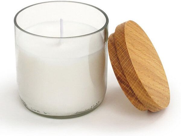 Glas mit Kerze/Windlicht, mit und ohne Duft (side by side)