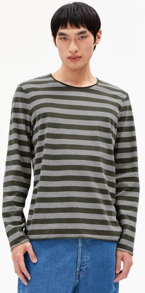 ARMEDANGELS MAARKOS LS STRIPES BR - Herren Longsleeve aus Bio-Baumwolle