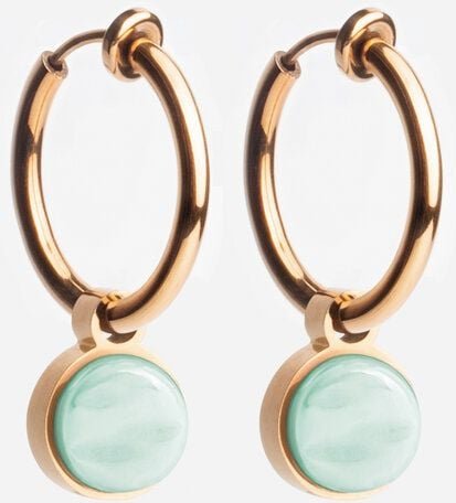 ALEXASCHA Roségold Clip Creolen mit Anhänger | Mix & Match