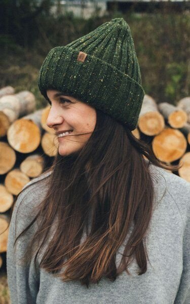 Kopyto GULO MELANGE 100% Merinowollmütze mit breitem Rippmuster