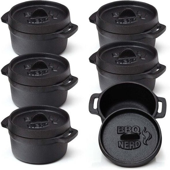 BBQ Nerd Mini Dutch Oven | Kleiner Gusseisentopf mit Deckel 11x5cm