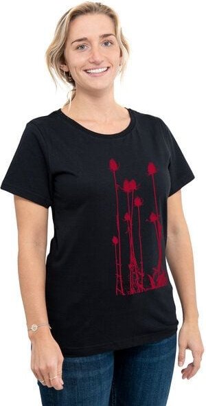 Hirschkind Fair-Trade-Frauenshirt "Wilde Karde" - Made in Kenia - schwarz