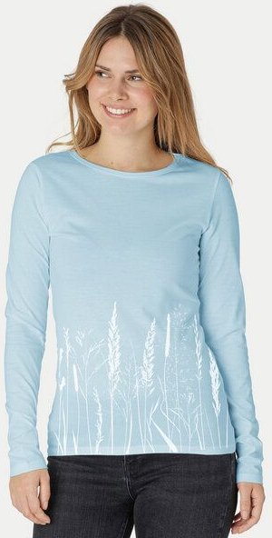 Peaces.bio - handbedruckte Biomode Bio-Damen-Langarmshirt Gräservielfalt