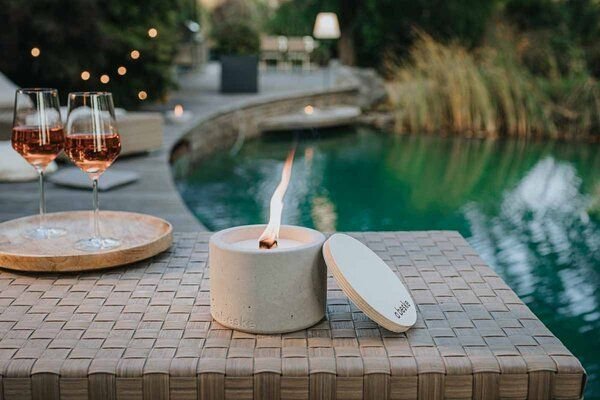 Betonfeuer® Beske-Manufaktur 'Solo Ø14cm, gerade' Dauerdocht Recycling