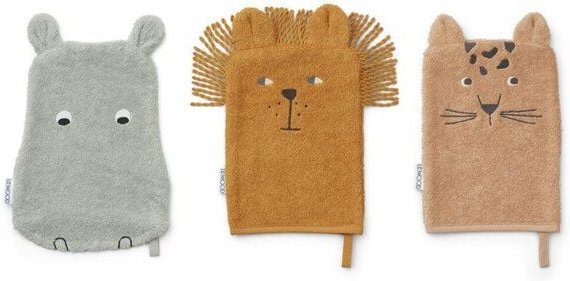 Liewood Sylvester 3er Set Waschlappen Safari multi mix