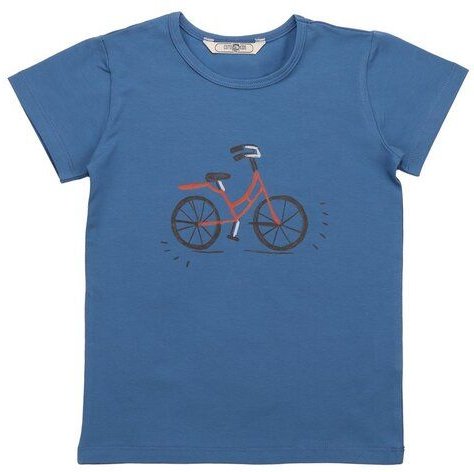 Cotokids Kinder T-Shirt GOTS-zertifiziert aus Bio-Baumwolle, blau mit Fahrrad-Motiv – Walkiddy, weich, hautfreundlich, n...