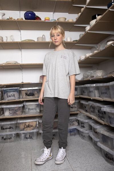 PETER JO Hose Eddy Midnight Grey - Bio-Baumwoll-Fleece