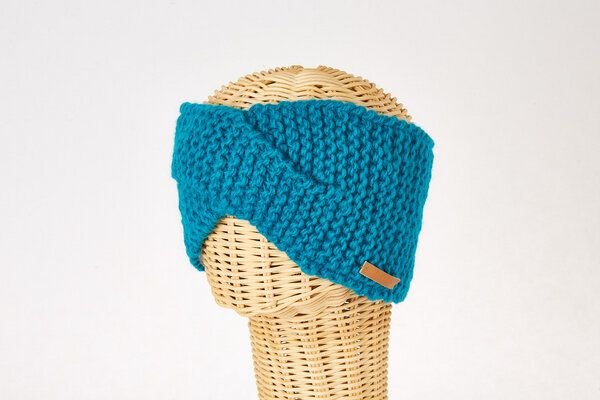 short'n'pietz Schurwollstirnband crisscross links gestrickt