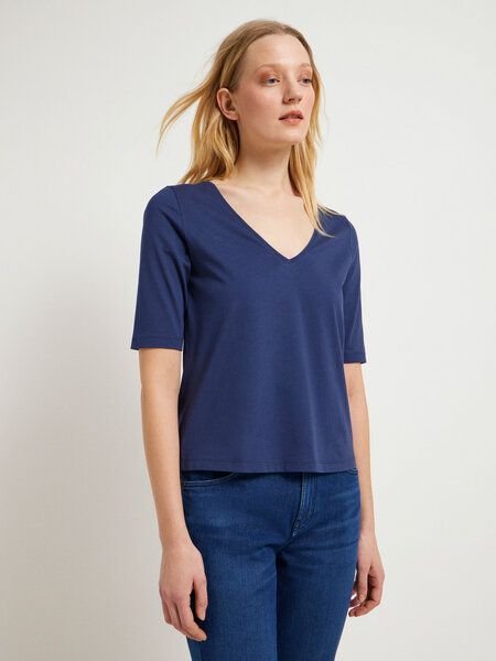 Thumbnail - LANIUS Halbarmshirt mit V-Ausschnitt aus Bio-Baumwolle