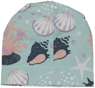 Kinder Beanie Shells Pearls blau von Walkiddy, GOTS-zertifizierte Bio-Baumwolle, weiches Jersey-Stirnmützchen für Kleink...