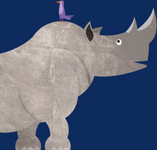 Photocircle Poster / Leinwandbild - Kinderzimmer-Nashorn – Illustration für Kinder