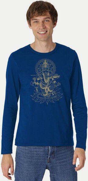 Peaces.bio - handbedruckte Biomode Bio-Herren-Langarmshirt Ganesha