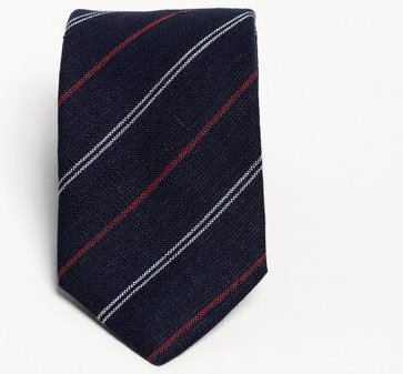 De IONESCU Die nachhaltige Krawatte „Frankfurt“ aus 100 % Leinen – normale Breite