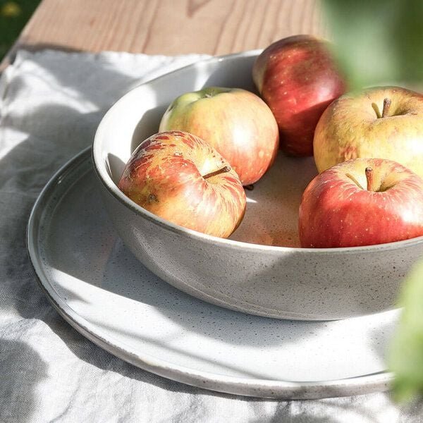 EDDA stoneware Handgemachte Steingut Schale Ddoria - Granit Grau (ø 22,0 x 5,5 cm)