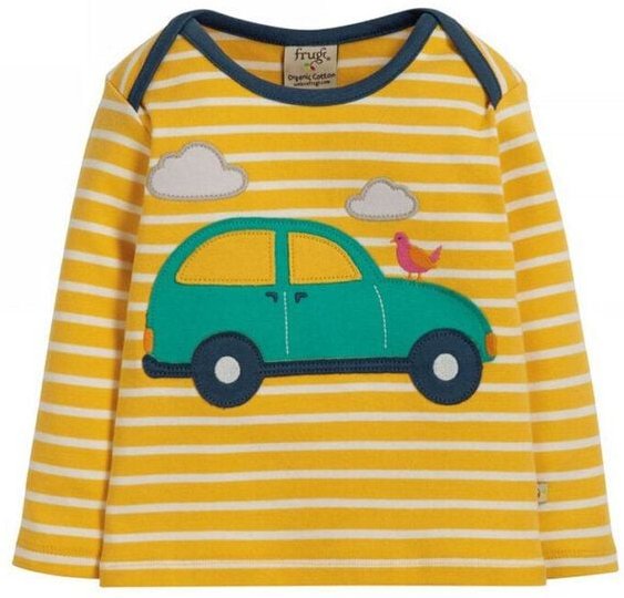 Frugi Langarm-Shirt Auto Bobby Applique Top