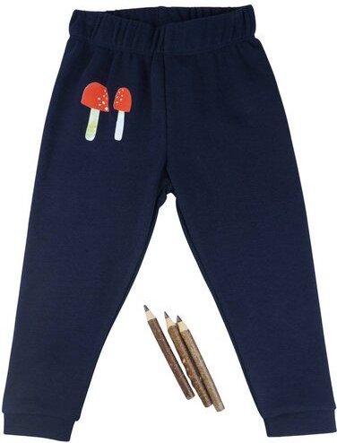 Meladi Kinder Baby-Hose aus Biobaumwolle - Pilze auf Navy Blau