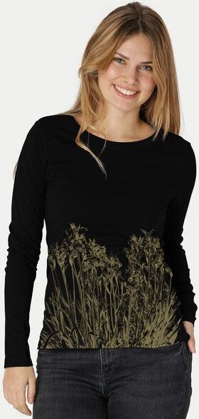 Peaces.bio - handbedruckte Biomode Langarmshirt Damen Mystic Iris