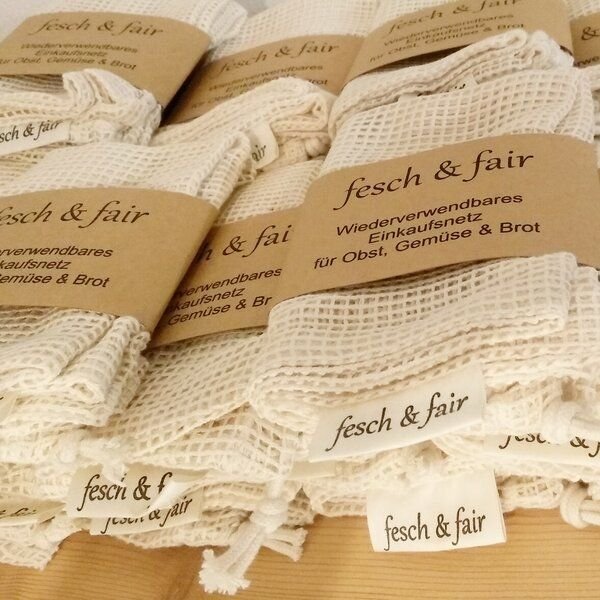 fesch & fair 50 Vegane Bio Einkaufsnetze