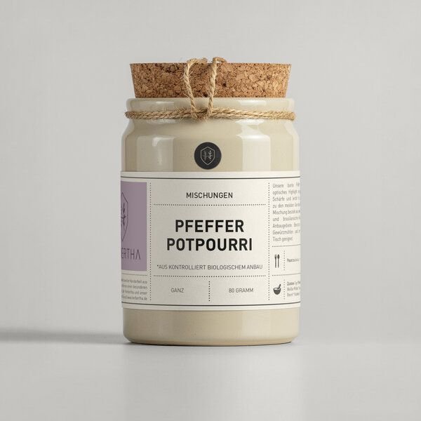 Herbertha Pfeffer Potpourri Bio Gewürzmischung im Steinzeugtopf