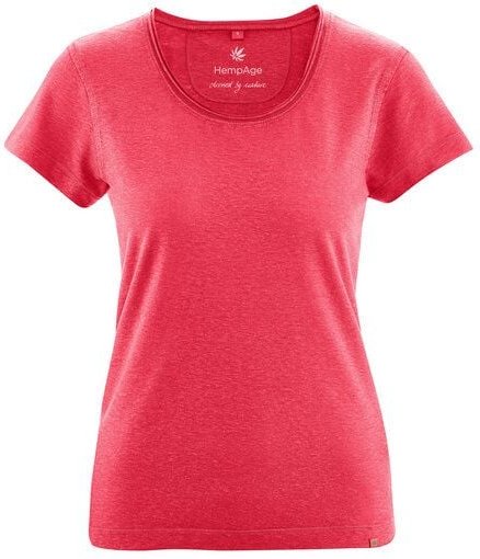 HempAge Damen T-Shirt mit Rollsaum Hanf/Bio-Baumwolle