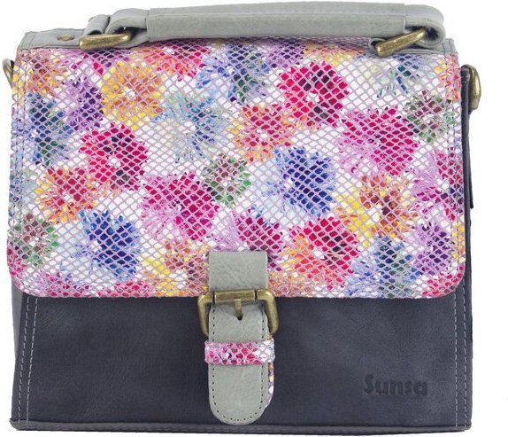 Thumbnail - Sunsa Ledertasche bunte Lederresten Umhängetasche