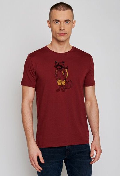 GREENBOMB Animal Raccoon Hike Guide - Sportliches T-Shirt aus Bio-Baumwolle / hochwertiger Print / GOTS / Fair & Vegan