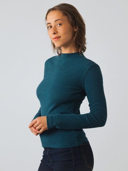 Honest Basics Langarm Shirt mit Stehkragen