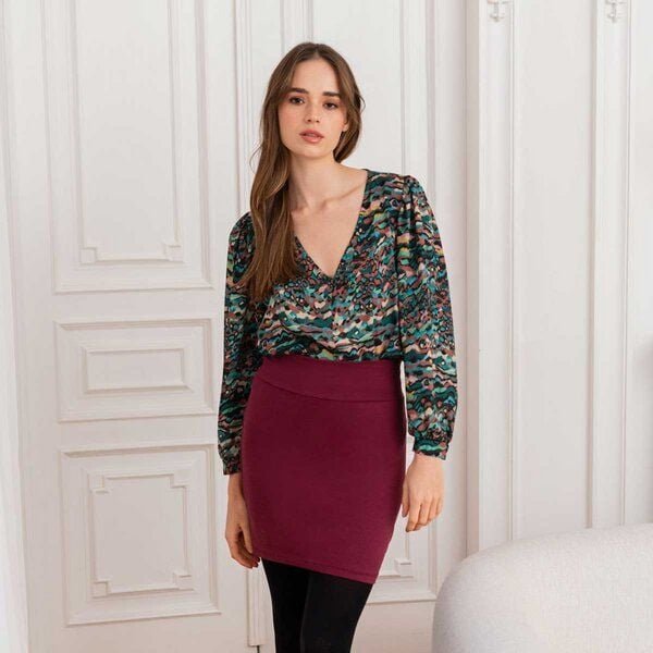 WiDDA berlin Jerseyrock in Beere – Rock BASICITA aus Bio-Baumwolle