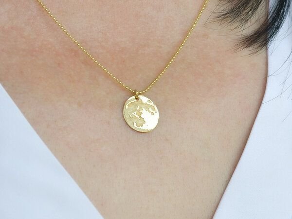 renna deluxe Mond Kette Gold – beidseitiges Motiv