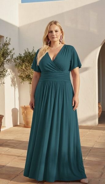 Ingoria PANDORA Maxikleid mit Schmetterlingsärmel Curvy ab Größe XXL (Uni)