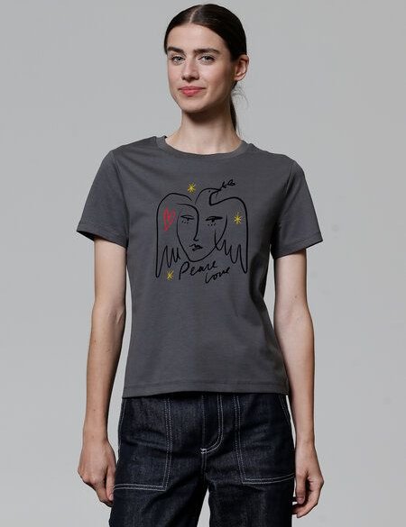 watapparel T-Shirt Frauen Peace Love