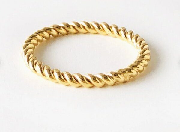BELLYBIRD Jewellery Ring - SPIRALRING, gedrehter Silberring/ vergoldet