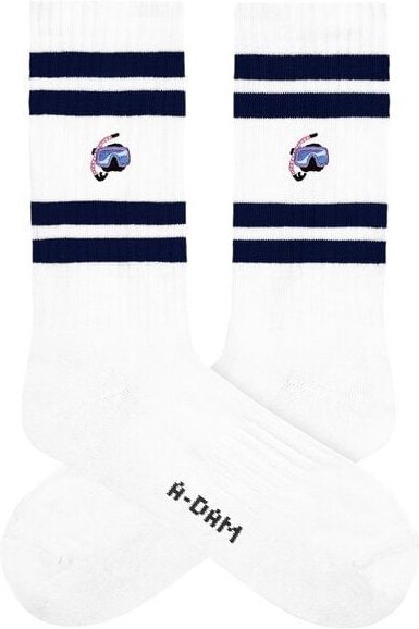 A-Dam Weiße Sport-Socken Crew Snorkel