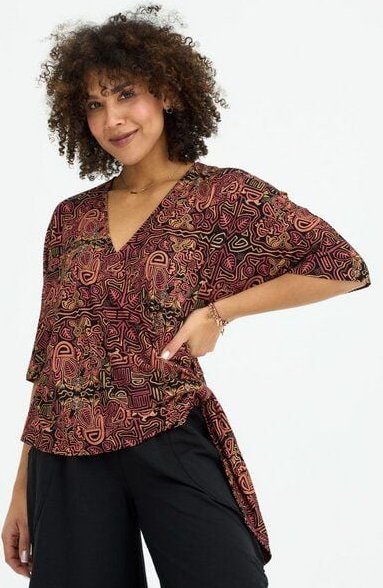 Bluse Lena – Wickeloptik aus Viskose – 3/4 Kimonoärmel – klassisch & bequem – 100% in EU fair produziert – KOKOworld