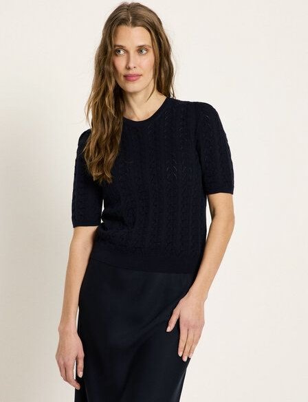 LANIUS Kurzarmpullover (GOTS) aus Bio-Baumwolle