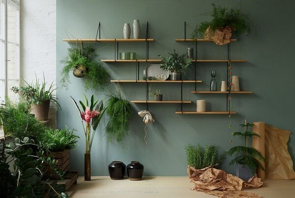 Hausen Wandregal Duo link shelf oak / black