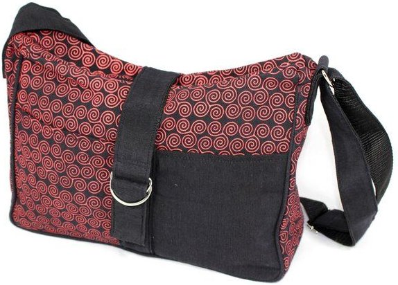 Schönes aus Indochina Umhängetasche Mekong schwarz-rot