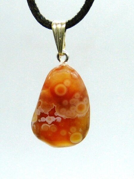 OneWorldMinerals Augen-Carneol aus Botswana, Edelstein - Schmuckanhänger, mit Silberöse