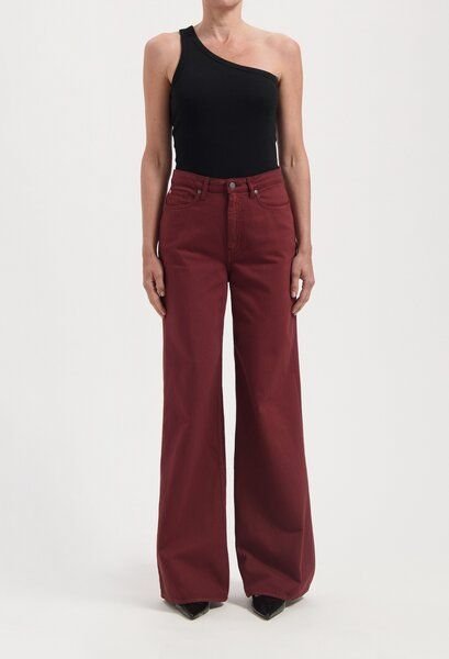 MUD Jeans Damen Jeans "Sara High Loose Flow - Burgundy"