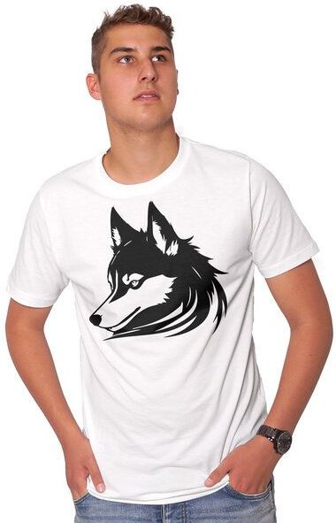 HANDGEDRUCKT "Husky" Männer T-Shirt von EarthPositive